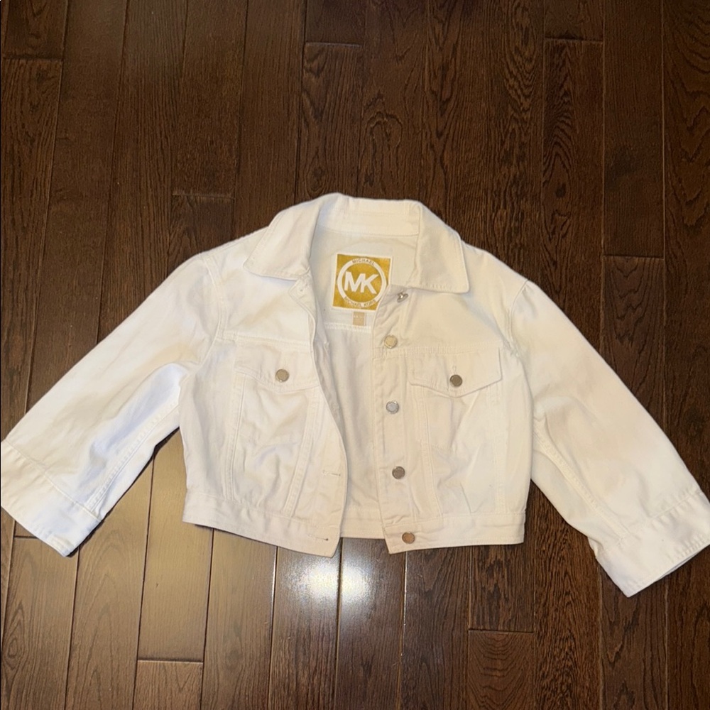 Michael Kors White Jean Jacket Classic Design